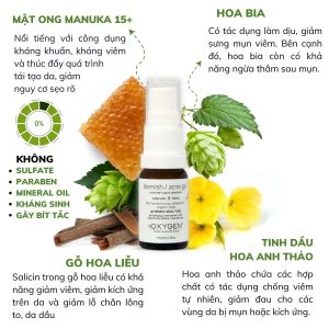 Gel giảm mụn mờ thâm OXYGEN Blemish Acne Gel 10ml